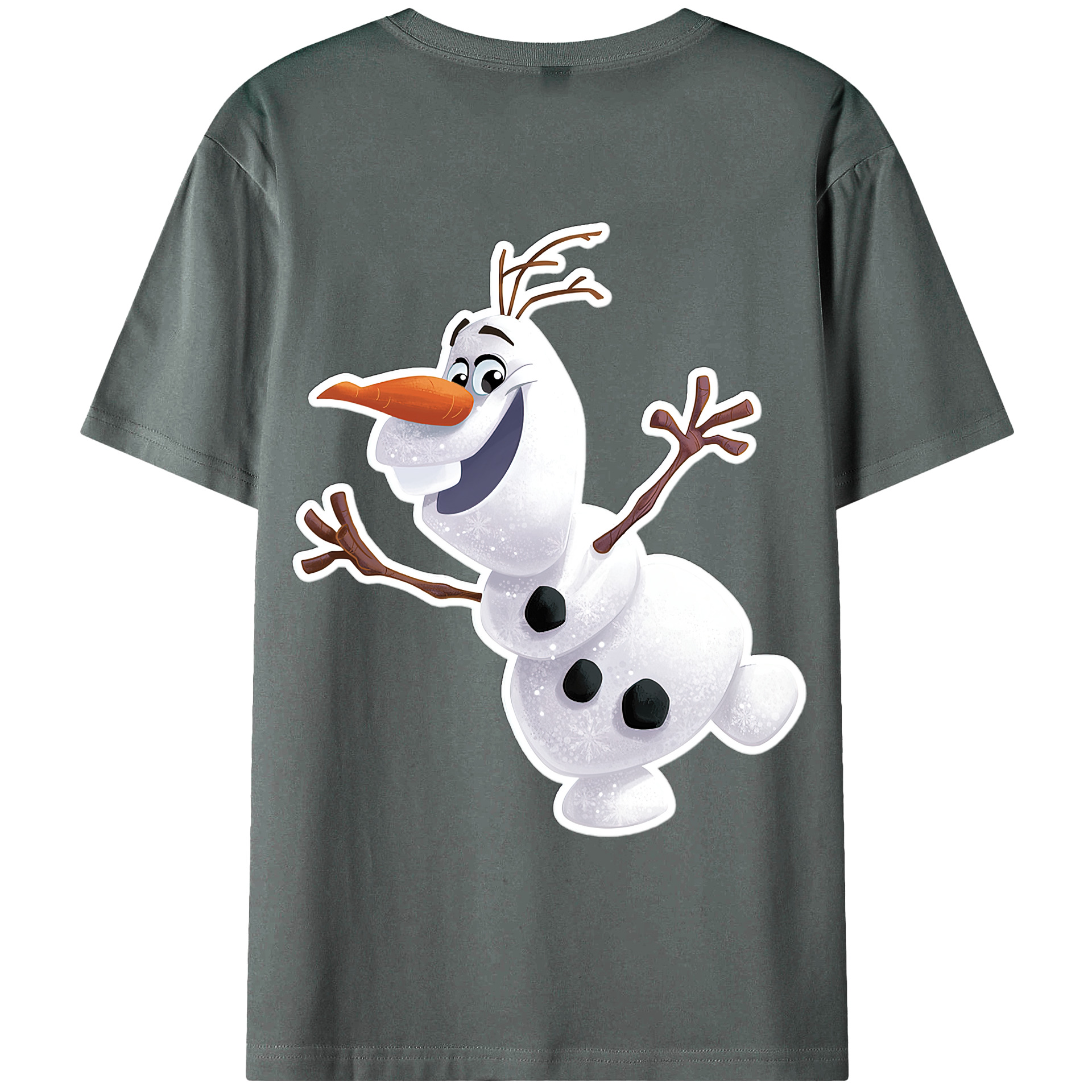 （画像用） アナと雪の女王 アンナ エルサ Frozen Anna Elsa 綿100％ メンズ半袖Tシャツ（バックプリント） 通気性